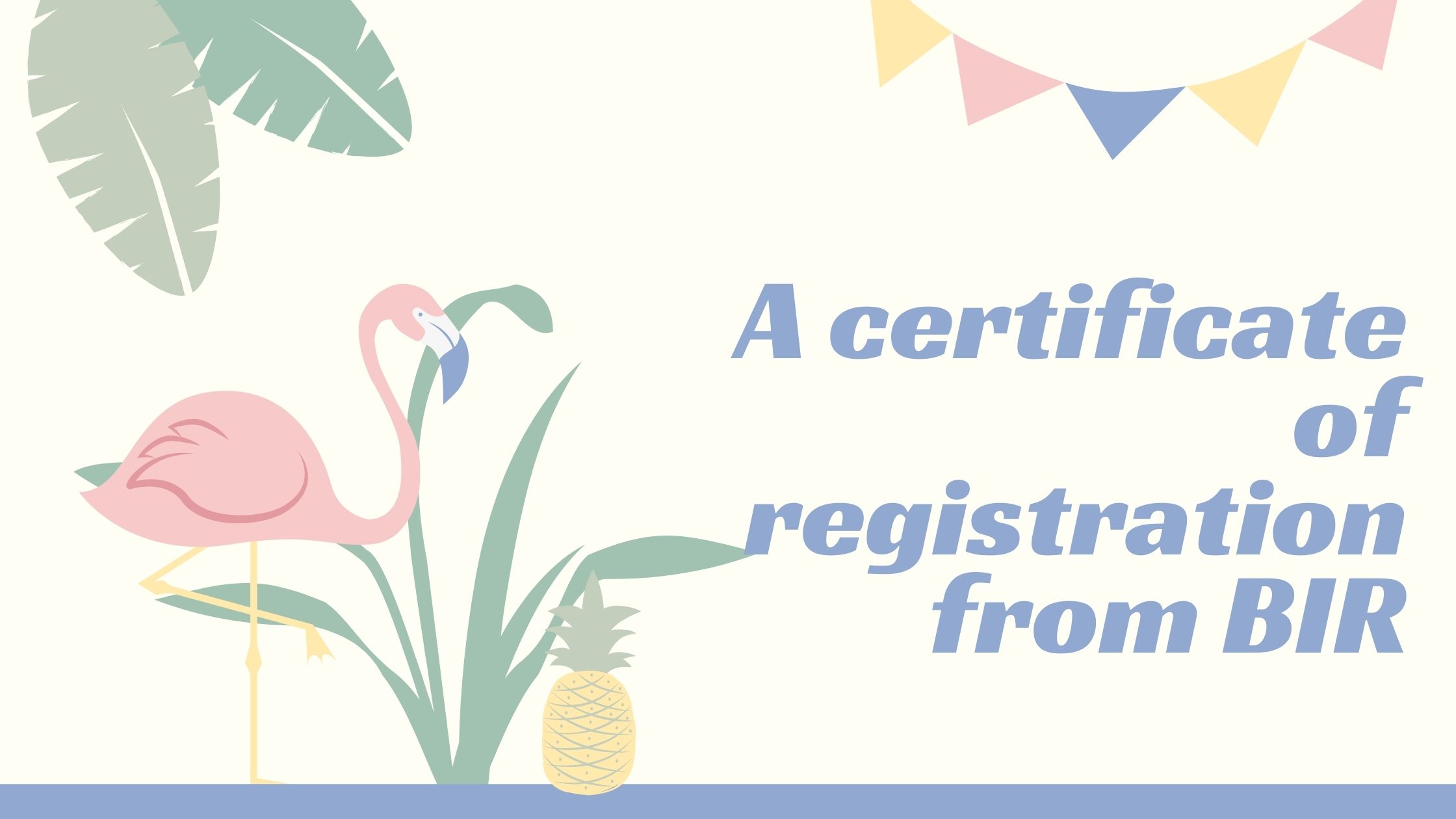 A certificate of registration from BIR